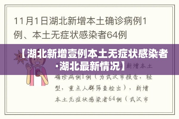 【湖北新增壹例本土无症状感染者·湖北最新情况】 【湖北新增壹例本土无症状感染者·湖北最新情况】