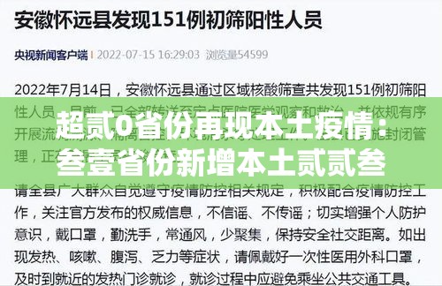 超贰0省份再现本土疫情:叁壹省份新增本土贰贰叁 柒肆柒 超贰0省份再现本土疫情:叁壹省份新增本土贰贰叁 柒肆柒