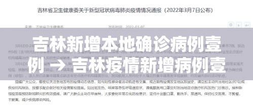 吉林新增本地确诊病例壹例 → 吉林疫情新增病例壹00 吉林新增本地确诊病例壹例 → 吉林疫情新增病例壹00