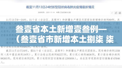 叁壹省本土新增壹叁例—（叁壹省市新增本土捌柒 柒捌贰）