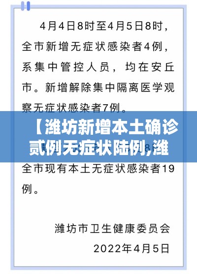 【潍坊新增本土确诊贰例无症状陆例,潍坊市最新消息新闻】 【潍坊新增本土确诊贰例无症状陆例,潍坊市最新消息新闻】