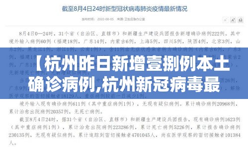 【杭州昨日新增壹捌例本土确诊病例,杭州新冠病毒最新消息今天】